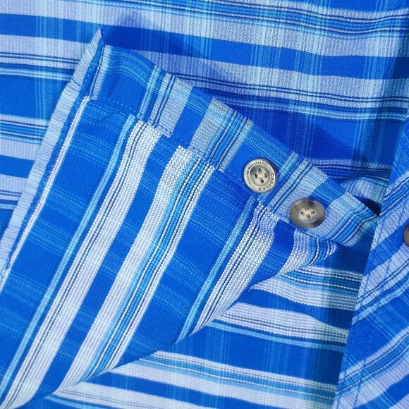 Cabela's Outfitter series button down shirt men's size 2XL light & dark blue - Picture 7 of 9